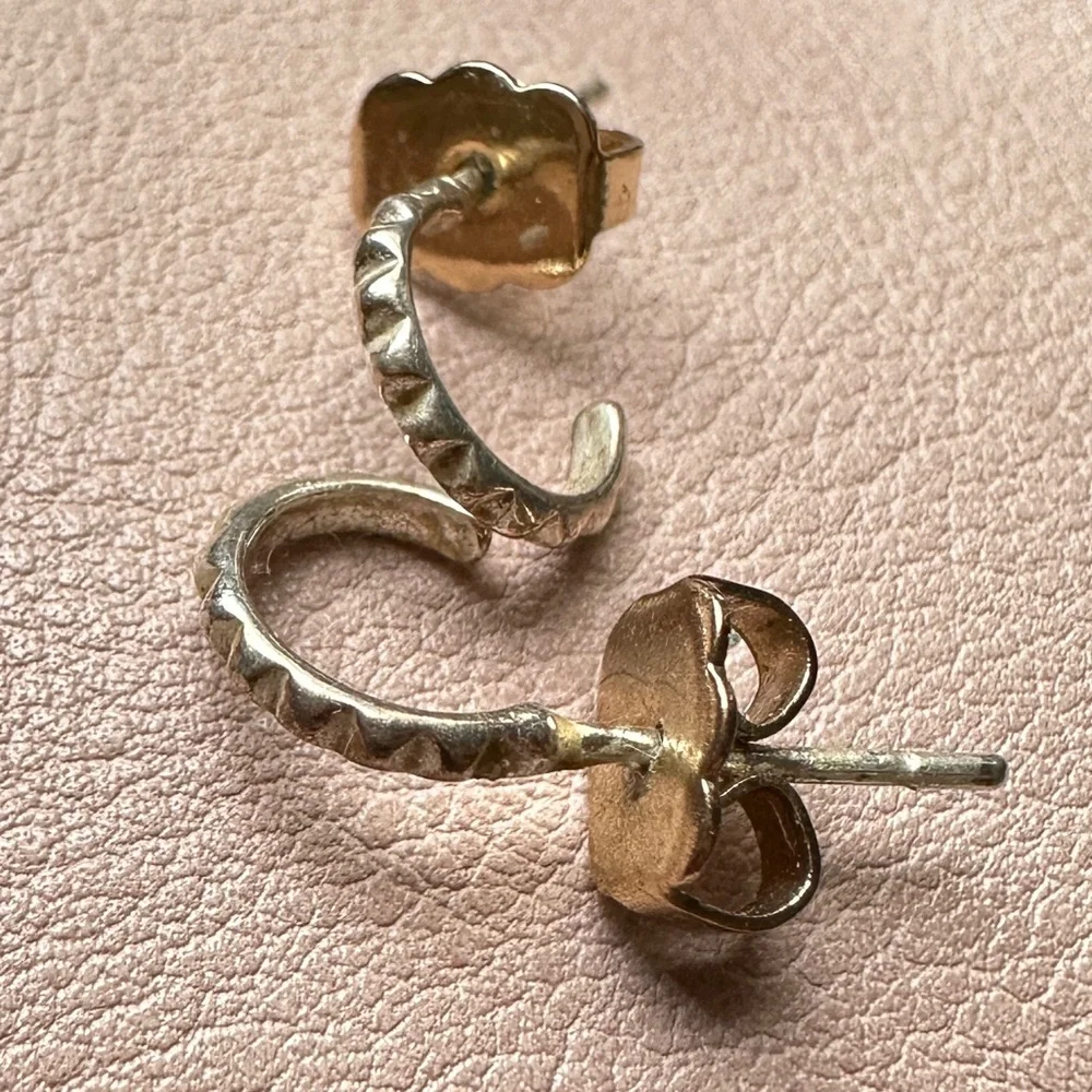Half hoop silver earrings